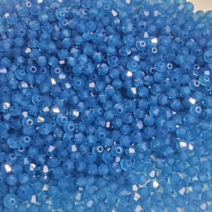 3mm Caribbean Blue Opal Swarovski Faceted Crystal Bicone Beads, Select 50 or 100 Pcs