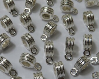 12 x 5 mm helderzilveren metalen schuifbeugels, 20 stuks
