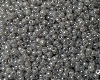 8/0 Miyuki Japanese Seed Beads, Silver Grey Ceylon #0526, 20 Grams