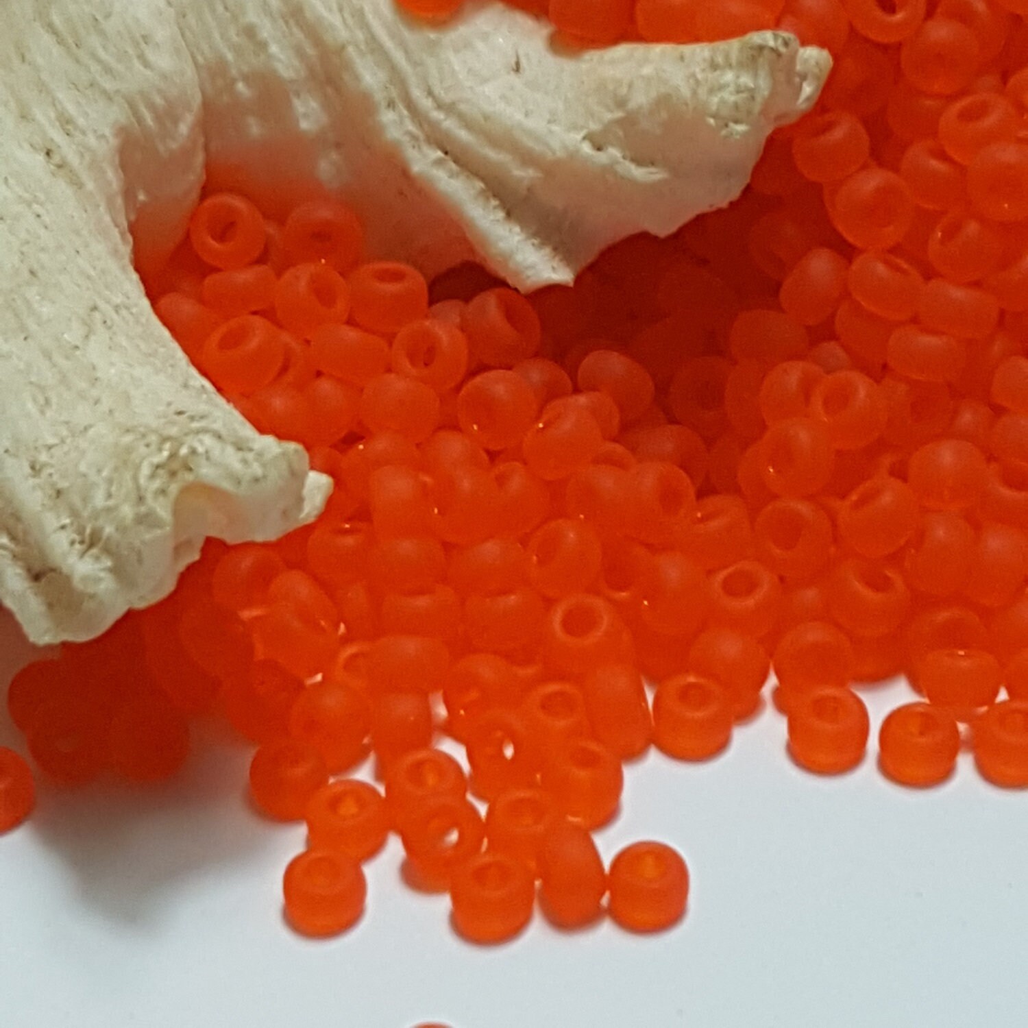 8/0 Miyuki Transparent Orange Matte  #1938F Rocaille Seed Beads, 20 Grams