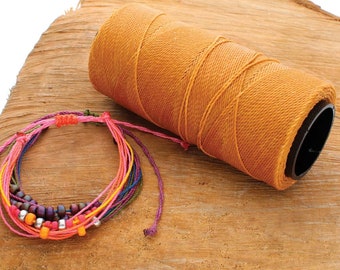 1mm Brazilian Waxed Twisted Knot-It Cord, Almond - 144 Meters