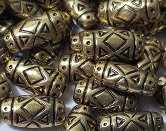 10x5mm Lucite Gold Acrylic Beads - Select 20 or 50 Pcs