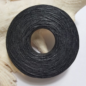 4 Ply (0.8mm) Waxed Linen Thread, 50 Yards - Select Black or Brown