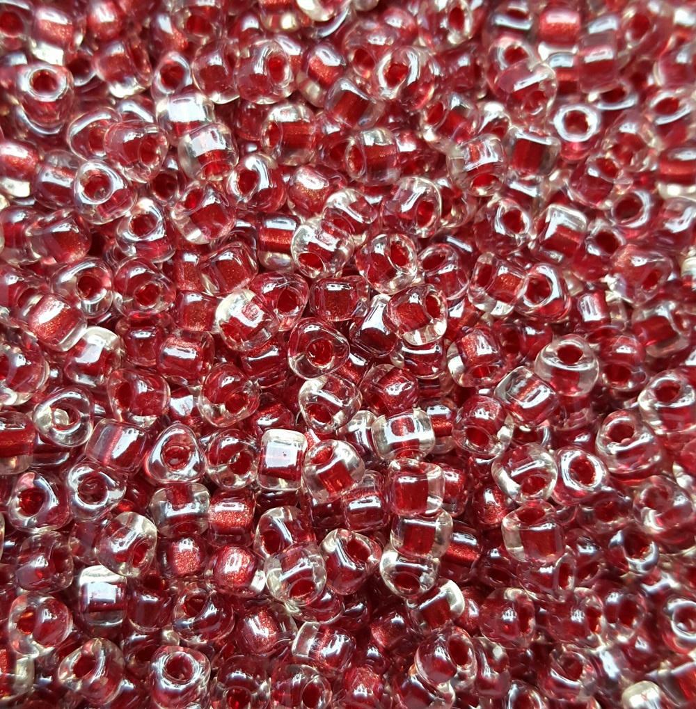 5/0 Miyuki Japanese Triangle Beads, Tri Sparkling Cranberry