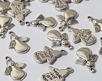 17x12mm Made for An Angel Charms, Antique Silver, 20 Pcs