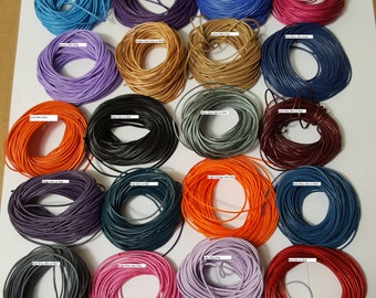 1mm Korean Waxed Polyester Cord - Select 10m or 85 Yard Roll - Choose Color