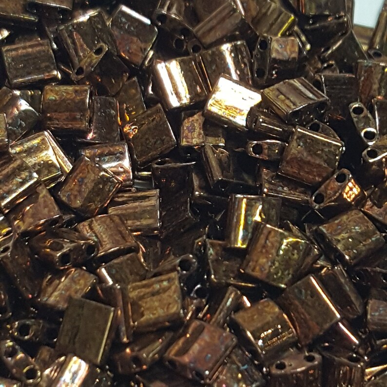 Select 5 or 10 Grams Metallic Dark Raspberry Iris #TL457B Miyuki Tila Bead 5mm Square