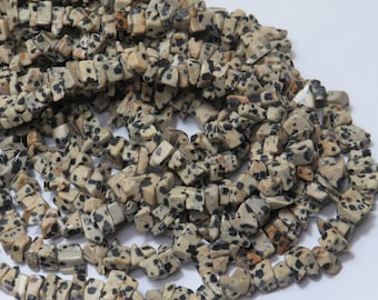 4~8mm x 2~5mm Natural Dalmation Jasper Chip Beads - 35" Strand