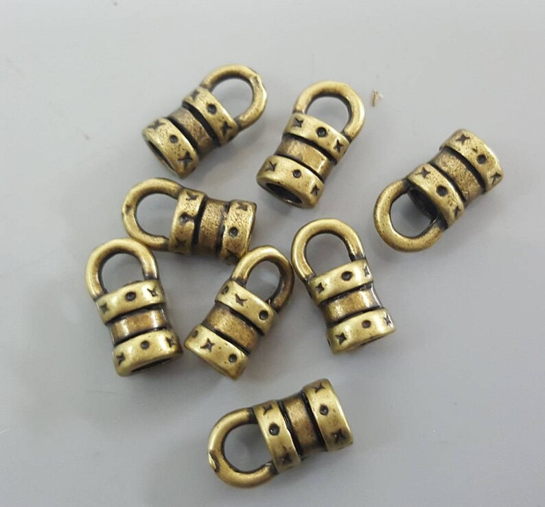 3mm ID Antique Brass Crimp End Caps With Loop Select 105 Etsy Australia