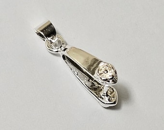 Pinch Bails In Argento Brillante Da 22 Mm Con Fiore, 10 Pezzi - Foto 12