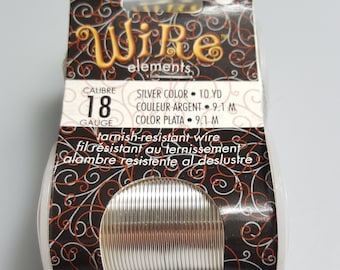 Fil artisanal de couleur argentée, résistant à la ternissure, de calibre 18, 10 yards (9,1 m)