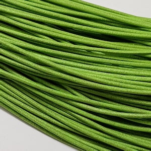 1.5mm Natural Round Greek Leather Cord, Light Green - Select from 2m, 3m or 5m