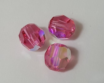 Perles de cristal Swarovski rondes (5000) 6 mm facettées - ROSE AB - Sélectionnez 12 ou 24 perles