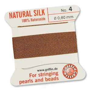 Griffin Silk Bead Cord with Needle (GJW), Carnelian, 2 Metres - Select Size