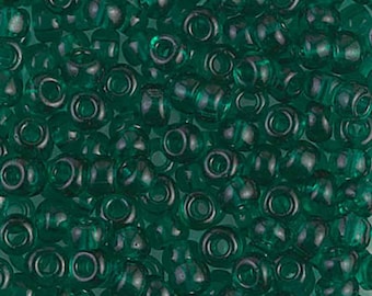 6/0 Miyuki Transparent Emerald #147 Glass Rocaille Seed Beads, 20 Grams