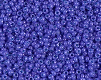8/0 Miyuki Dyed Opaque Bright Purple Seed Beads 8-91477, 20 Grams