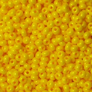 6/0 Czech Yellow Terra Dyed Chalk Seed Beads - 20 Grams