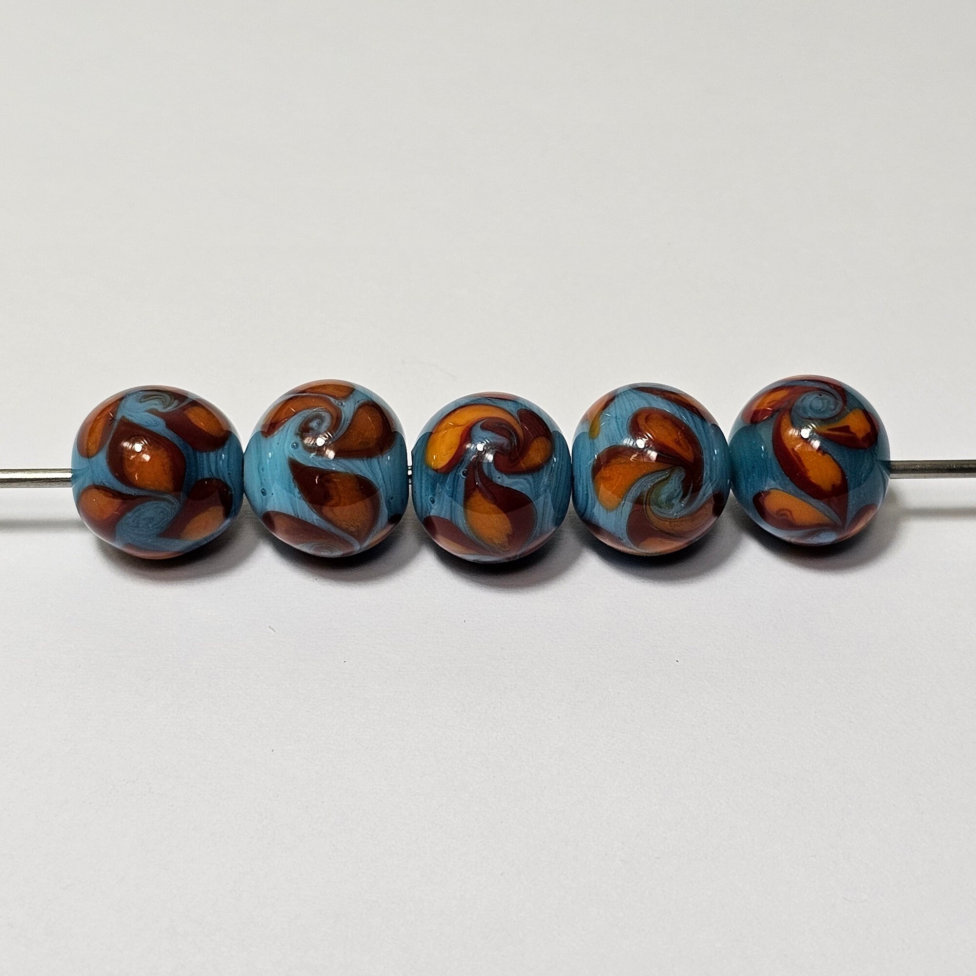 14 mm ハンドメイド ランプワーク ガラス ツイスト ビーズ、10 個 - 色 
