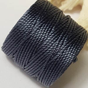 S-Lon TEX400 Bead Cord - Superlon Bead/Knotting Cord, Macrame, Kumihimo, Braiding Cord - 35 Yard Spool -  Indigo  (SL400-IN)
