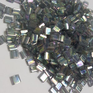Miyuki Tila Bead 5mm Square - Dark Transparent Gray TL244OD - 10 Grams