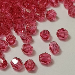 3mm Swarovski 5000 Round Beads, Indian Pink (289) - Select 20 or 50 Pcs