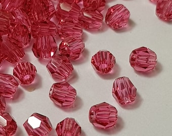Contas redondas Swarovski 5000 de 3 mm, rosa indiano (289) - selecione 20 ou 50 unidades