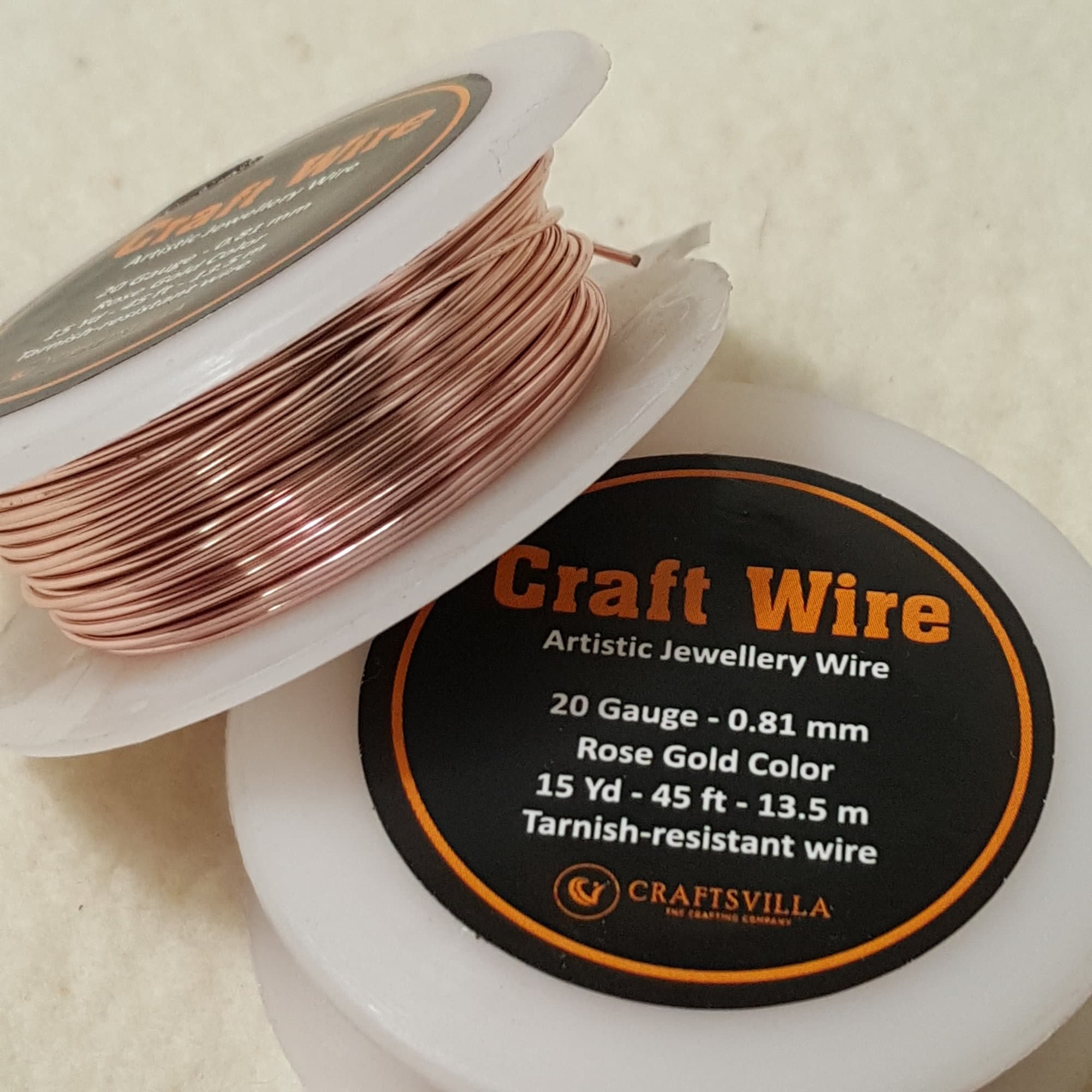 The Beadsmith Wire Elements Craft Wire – Tarnish Resistant, Soft Temper,  Round, Bare Copper Color – 0.81mm, 20 Gauge, 10 Yard Spool – Jewelry Making,  Wire Wrapping, Floral, & Other DIY Crafts 