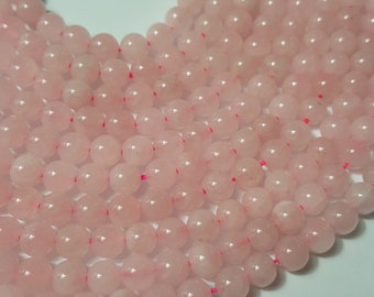 Natural Madagascar Rose Quartz Smooth Round Beads, 15.5" Strand - Select from 6mm, 8mm, 10mm or 12mm
