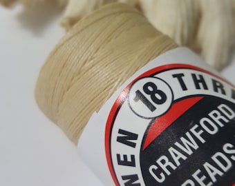 Crawford Waxed Linen Thread 4 Ply (0.8mm), 50 Gram Spool (120 Yards) - Choose Color