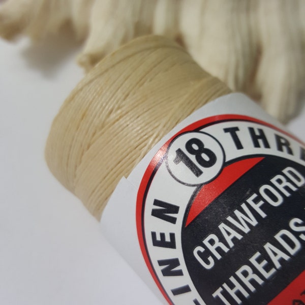 Crawford Waxed Linen Thread 4 Ply (0.8mm), 50 Gram Spool (120 Yards) - Choose Color