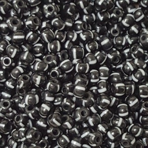4mm Black & White Striped Malachite Round Beads, Manmade Stone, 97Pcs