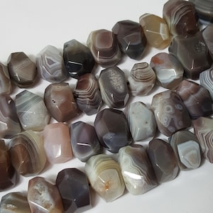 Große Natürliche Botswana Achat facettierte Perlen, 15~20mm x 11~15mm - 15 &quot;Strang