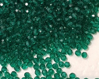 Cuentas redondas Swarovski 5000 de 3 mm, color esmeralda (seleccione 20 o 50 unidades)