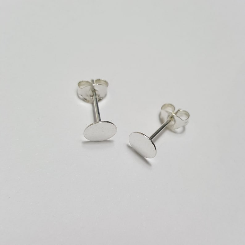 6mm Earring Glue on Blanks With Push on Backs Sterling Silver Etsy