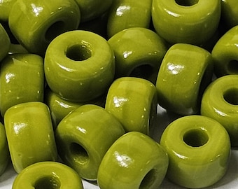 6x4mm Czech Matubo No 2 Wasabi Opaque # 53410 Glass Beads, 2mm Hole, 50 Pcs