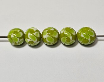 14 mm ハンドメイド ランプワーク ガラス ツイスト ビーズ、10 個 - 色 