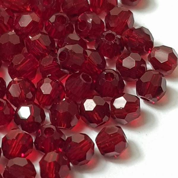 3mm Siam Swarovski 5000 Round Faceted Beads - Select 20 or 50 Pcs