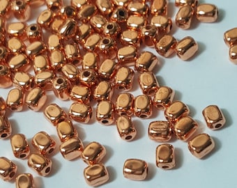 4x3mm Metallic Copper Plated Acrylic Beads - Select from 5 or 10 Grams