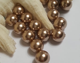 8mm Bronze Swarovski Round Pearls 5810, 20 Beads