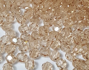 Swarovski 4mm Round (5000) Faceted Crystal Beads - CEYLON TOPAZ - Select 20 or 50 Beads