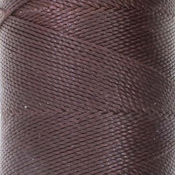 1mm Brazilian Waxed Twisted Knot-It Cord, Chocolate Brown, 144 Meters