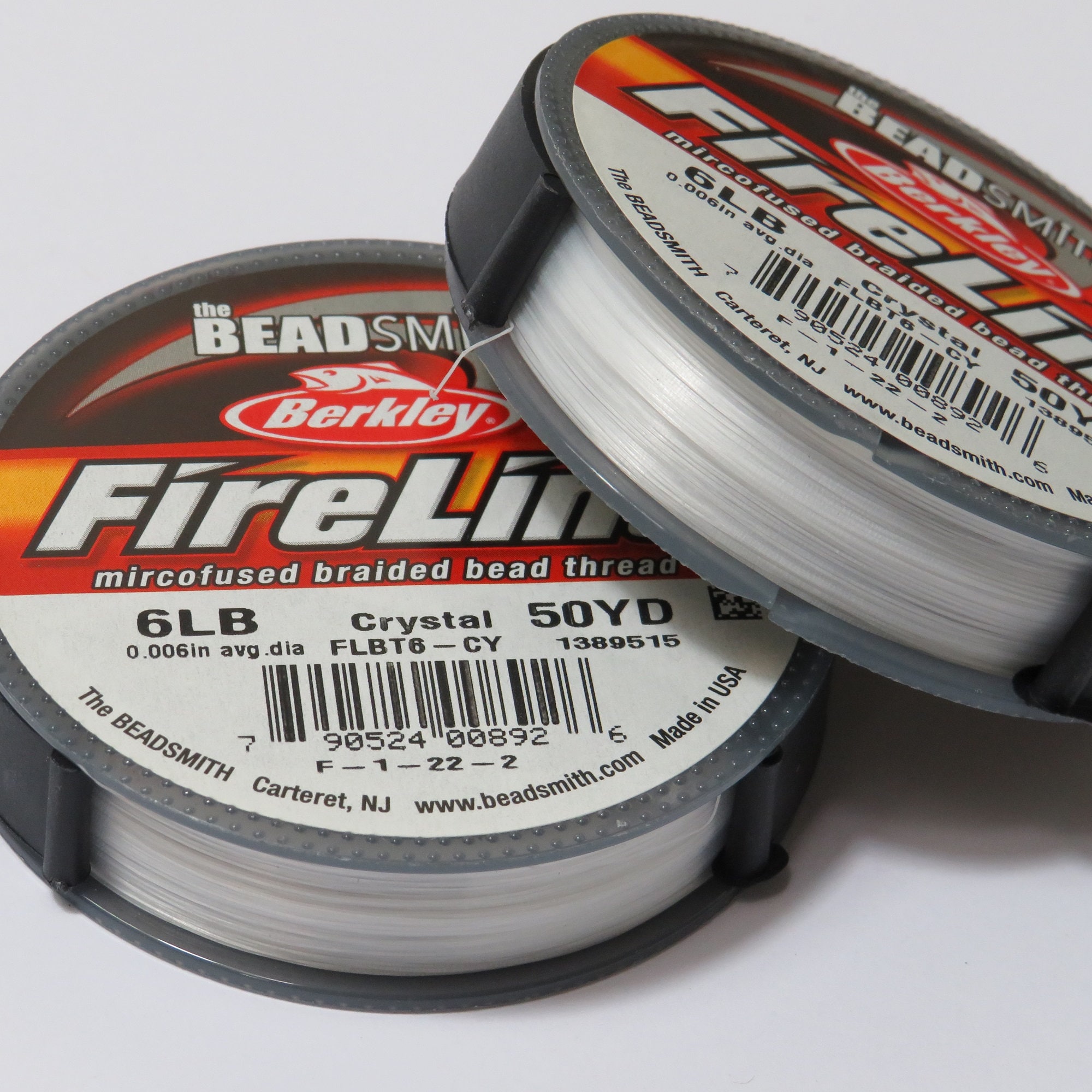 6lb Fireline Braided Bead Thread, 50 Yds Select From Crystal or