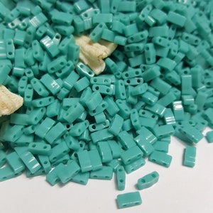 Miyuki Tila Half Cut 5mm Perle - Opaque Türkis Grün #TLH412 - Wählen Sie 5 oder 10 Gramm