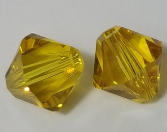 Swarovski 8mm Bicone Crystal Bead, Lime - Select 6 or 12 Beads