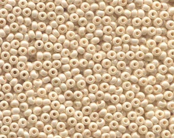 Czech Preciosa Eggshell #46112 Rocaille Seed Beads, 20 Grams - Select from 11/0, 8/0 or 6/0
