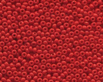 Czech Preciosa Light Red #93170 Rocaille Seed Beads, 20 Grams - Select Size
