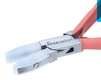 Beadsmith Satin Touch Flat Nose Pliers with Nylon Jaws with Bonus Nylon Replacement Jaws