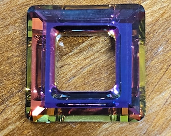 20mm Swarovski Cosmic Square 4439 Crystal Bead, Sold Individually, Select from Bermuda Blue, Volcano or Tabac