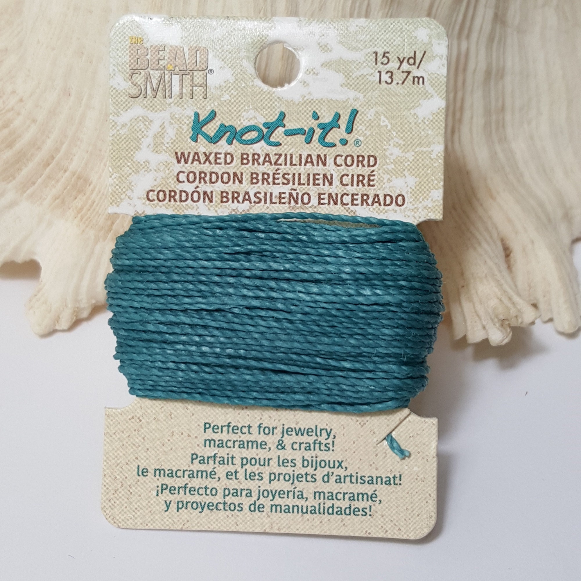 Knot It Waxed Brazilian Polyester Cord Dark Grey-15 Yards
