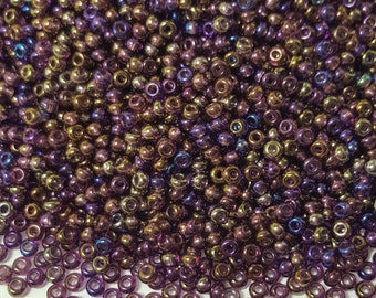 8/0 Czech Preciosa Amethyst AB Seed Beads SB8-21060, 20 Grams